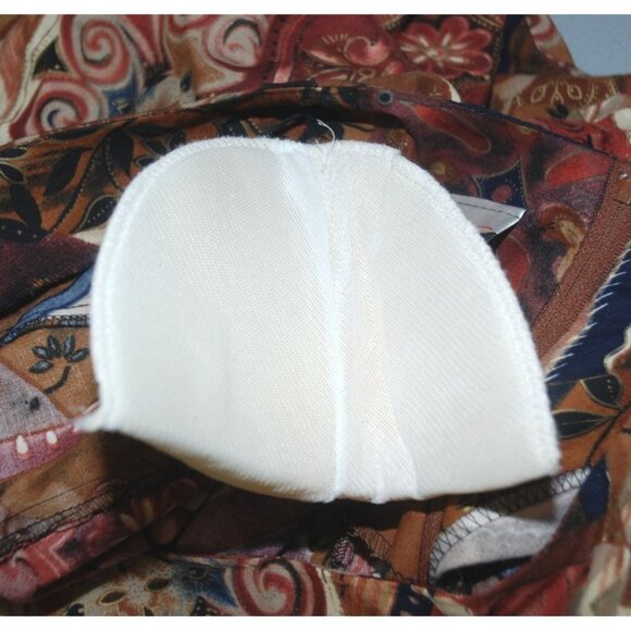 Vintage Diana Marco Brown Maxi Dress Size 22 Patterned Long Sleeve Ethnic Retro - Picture 9 of 12